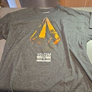Volcom Charcoal Tee with Orange Graphic